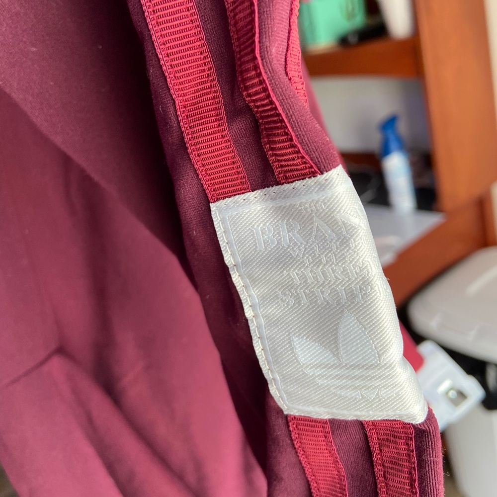 Burgundy adidas leggings